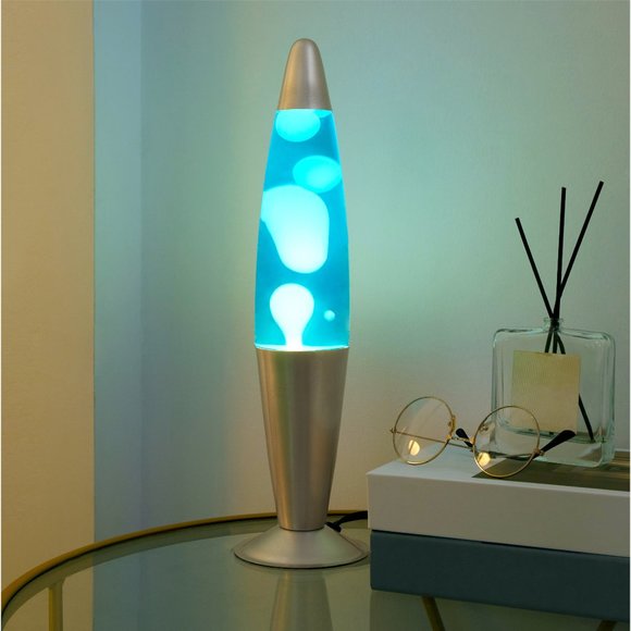 NEW in Box - Blue Lava Motion Volcano Lamp 16 Inch, White Wax in Blue Liquid - Picture 6 of 9